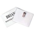 Shop engraved plate with logo name badges that include a pocket holder backing. Perfect for your business, these name badges come in a variety of color combinations.